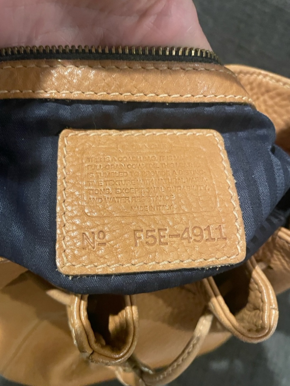 Vintage, Made in Italy, Coach Sonoma small backpack in pebbled leather. #4911. - Picture 5 of 16